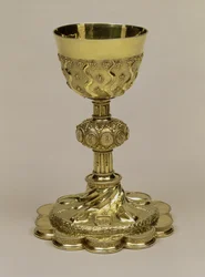 Franz I. silbervergoldeter Kelch auf einem decafoil Fuß mit dem Wappen von Fabius Mirto Frangipani, Erzbischof von Nazareth, hergestellt in Paris